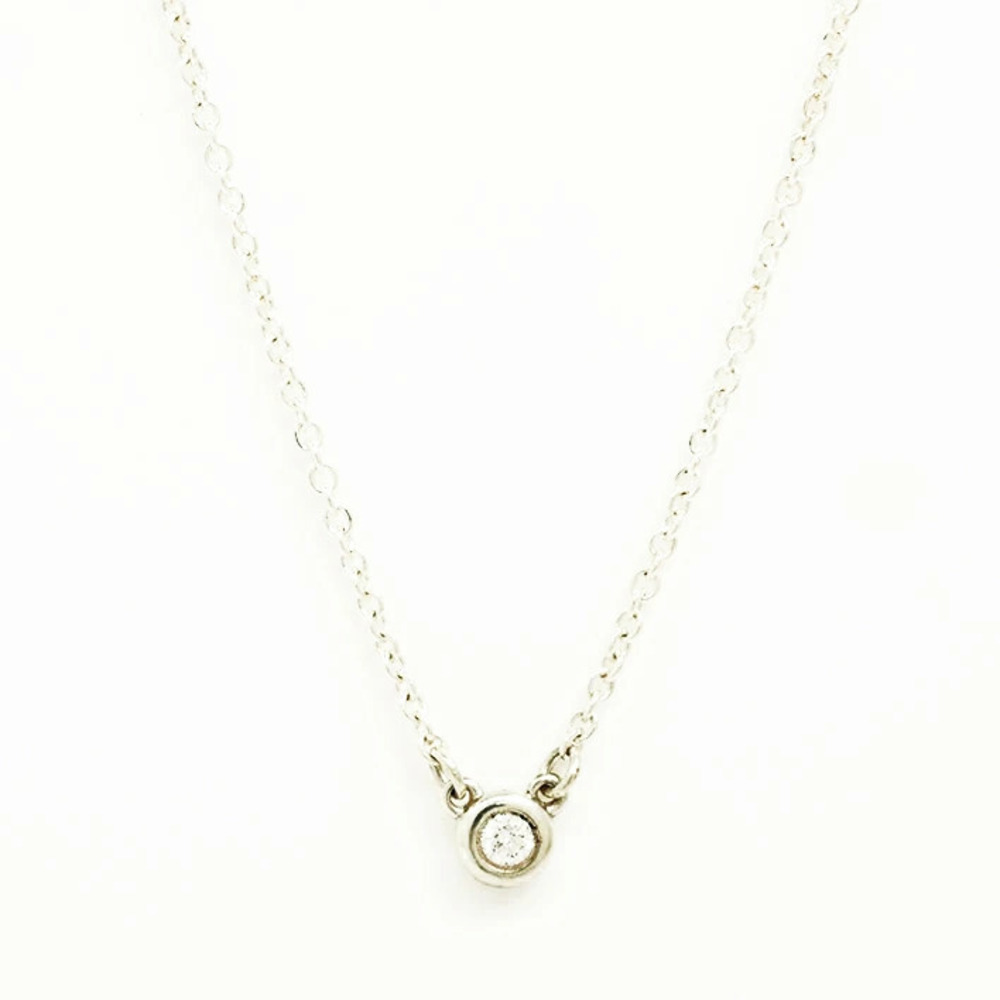 Tiffany Co Elsa Peretti Diamond by the Yard Silver Pendant